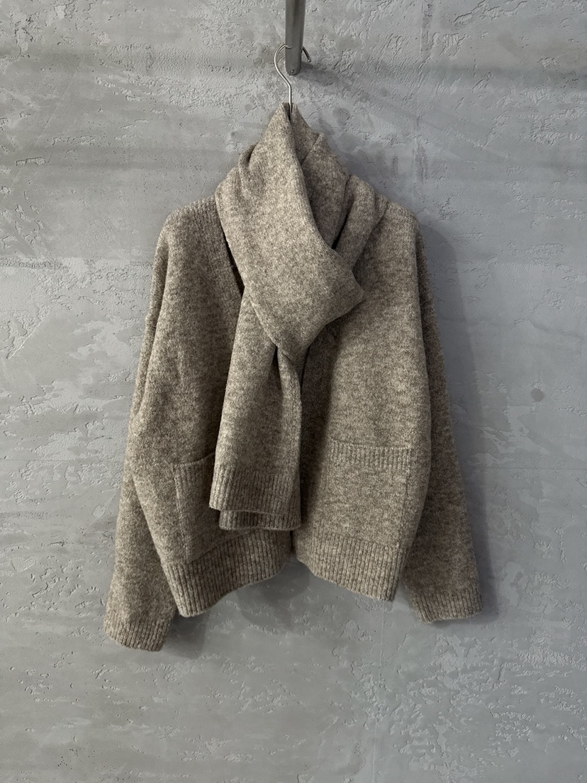 COME OPEN韓國代購㊣女士新品人氣時尚職業針織衫套裝圍巾COMP-(COME OPEN)針織衫圖色2