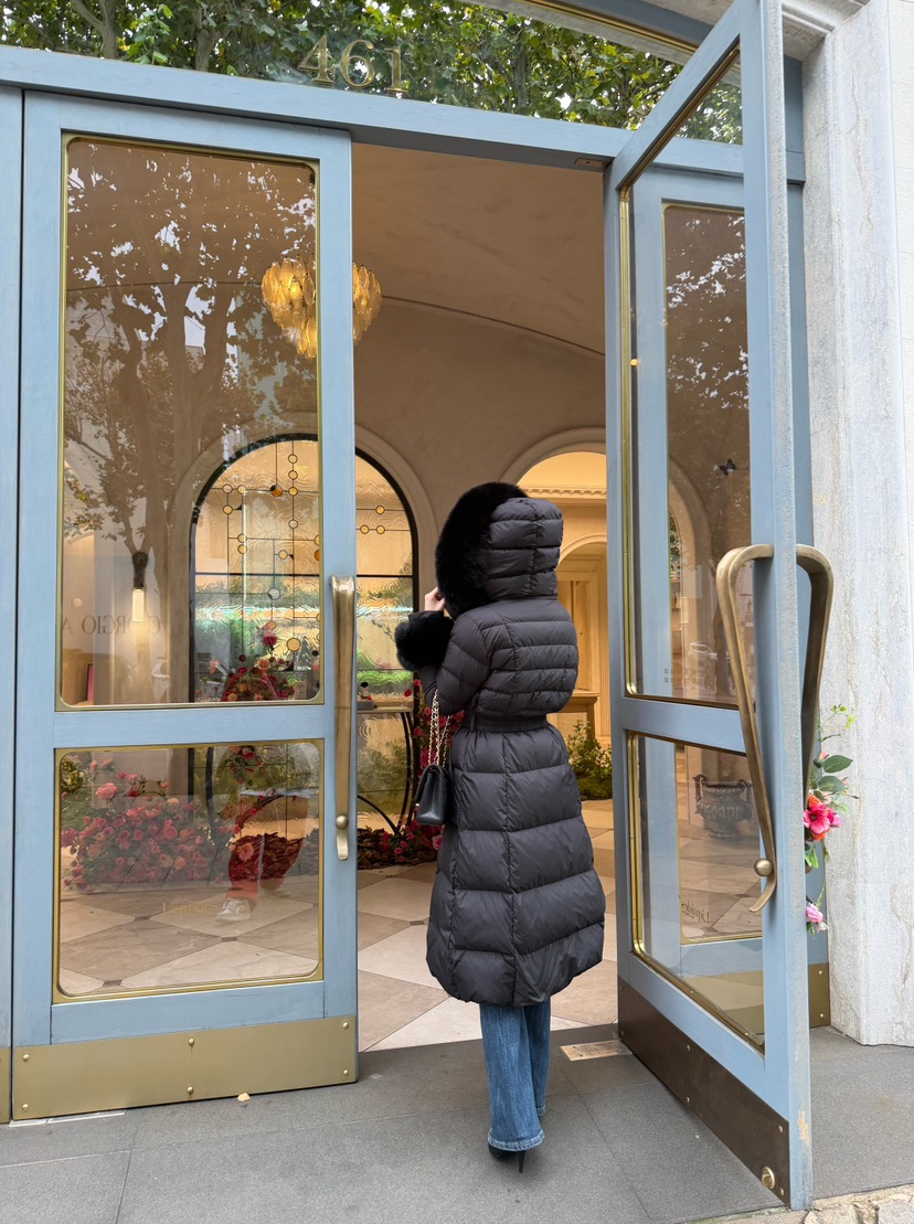 LAVIEU韓國直郵㊣女裝新款推薦休閑長款羽絨服狐貍填充鴨絨LAVIEU長款羽絨服