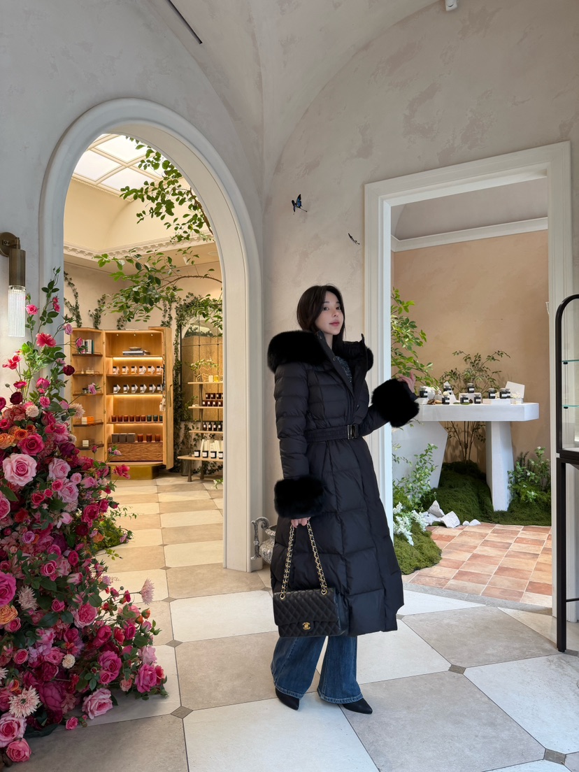 LAVIEU韓國直郵㊣女裝新款推薦休閑長款羽絨服狐貍填充鴨絨LAVIEU長款羽絨服