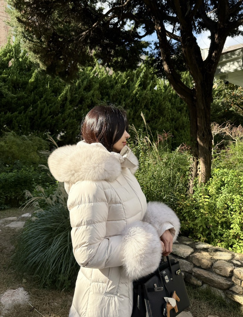 LAVIEU韓國直郵㊣女裝新款推薦休閑長款羽絨服狐貍填充鴨絨LAVIEU長款羽絨服