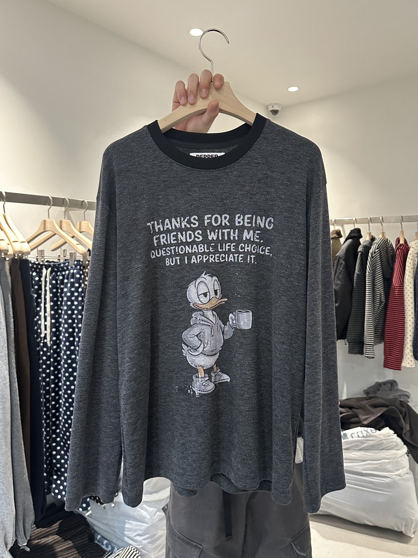 PEPPER-L東大門㊣代購女士新款熱賣時尚職業休閑長袖T恤加絨PEPPER長袖T恤圖色3