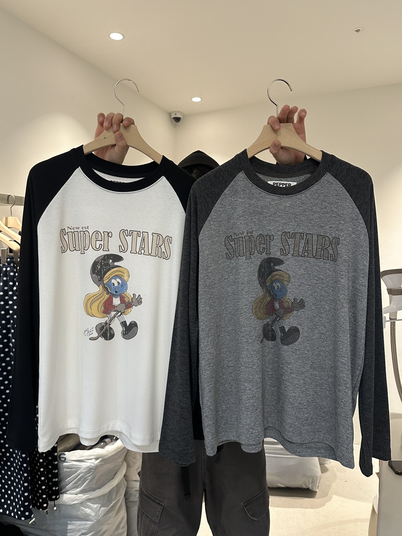 PEPPER-L東大門㊣代購女裝新款25秋冬職業人氣長袖T恤加絨PEPPER長袖T恤