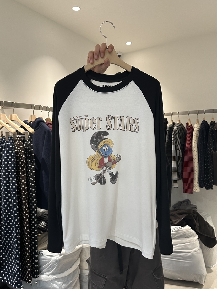 PEPPER-L東大門㊣代購女裝新款25秋冬職業人氣長袖T恤加絨PEPPER長袖T恤圖色2