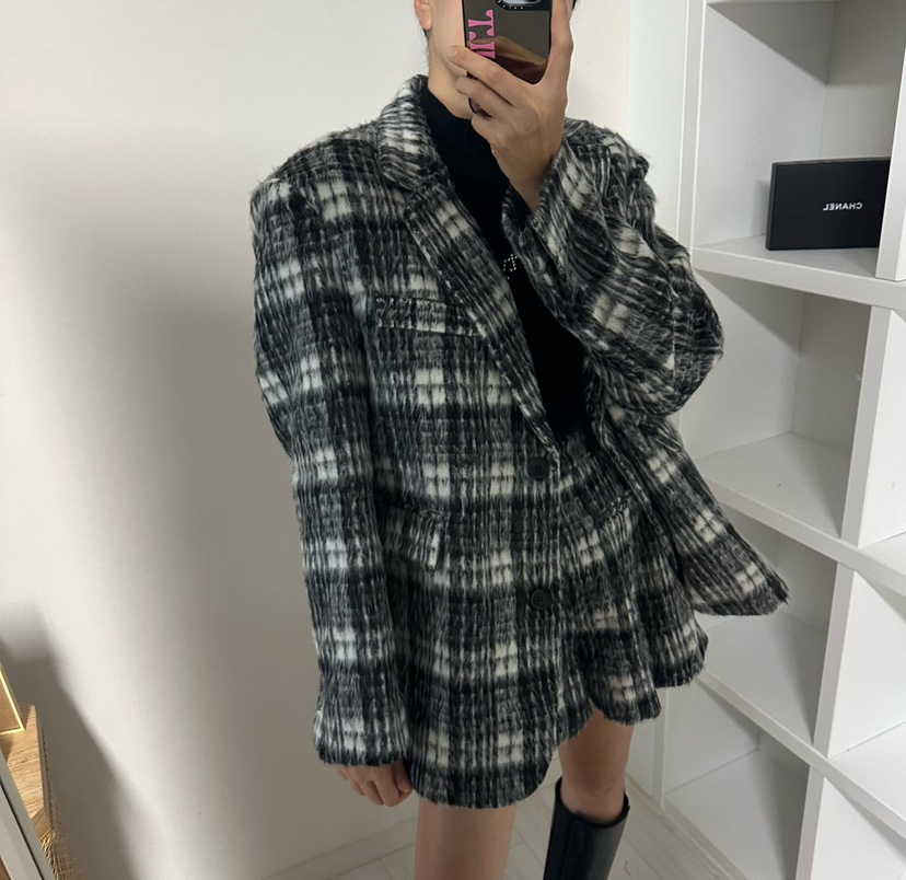 SOUIT東大門㊣實拍女士新品真品人氣休閑推薦短款大衣馬海毛SOUIT by mabel-L短款大衣