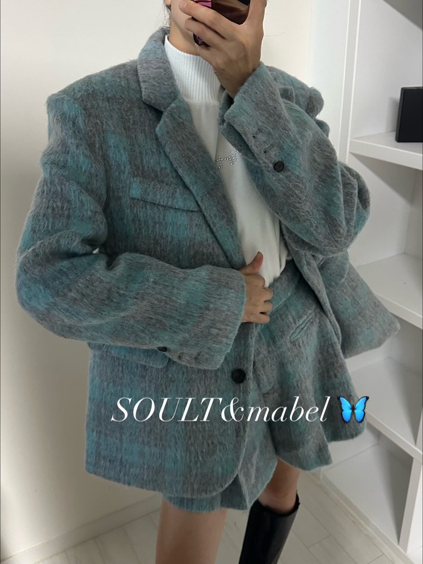 SOUIT東大門㊣實拍女士新品真品人氣休閑推薦短款大衣馬海毛SOUIT by mabel-L短款大衣