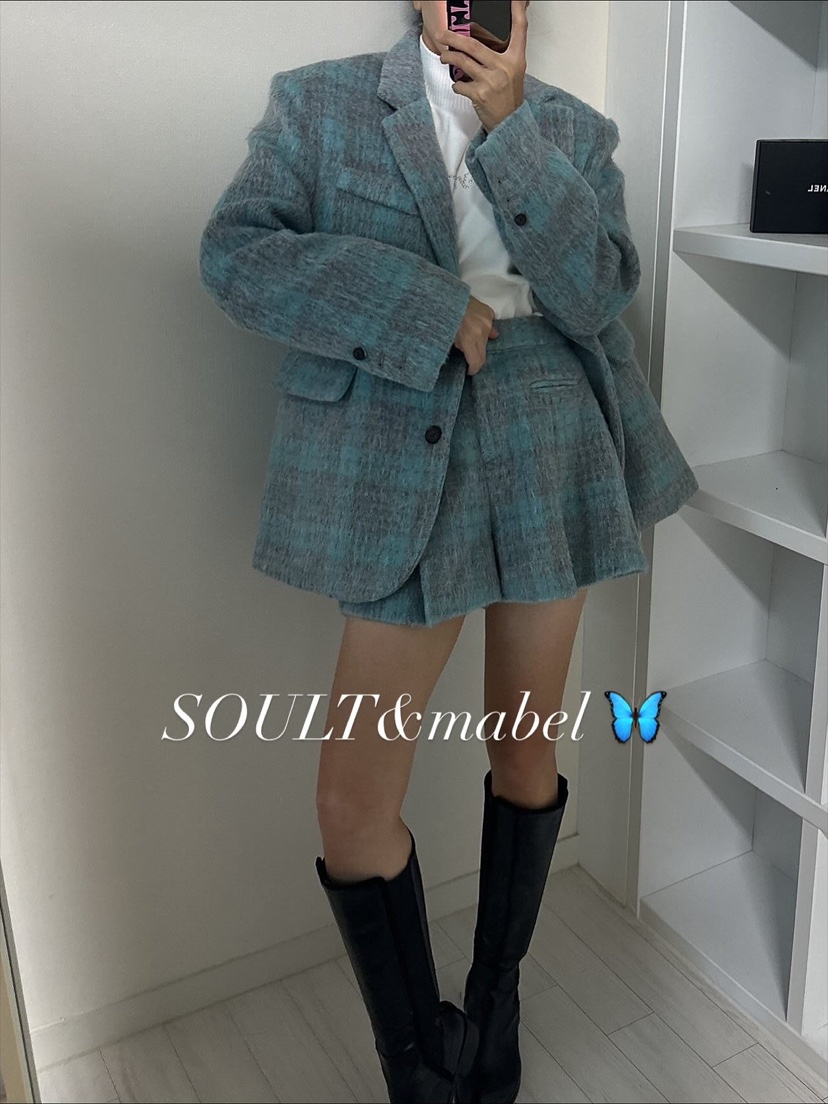 SOUIT東大門㊣實拍女士新品真品人氣休閑推薦短款大衣馬海毛SOUIT by mabel-L短款大衣