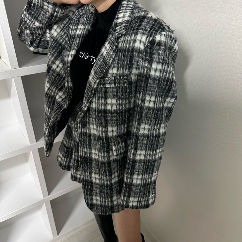 SOUIT東大門㊣實拍女士新品真品人氣休閑推薦短款大衣馬海毛SOUIT by mabel-L短款大衣