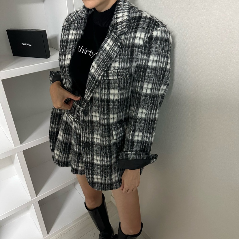 SOUIT東大門㊣實拍女士新品真品人氣休閑推薦短款大衣馬海毛SOUIT by mabel-L短款大衣