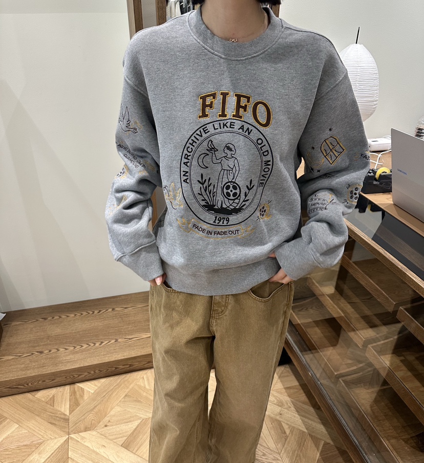 FIFO韓國直郵㊣女士新品職業推薦人氣時尚休閑25秋冬真品衛衣FIFO衛衣