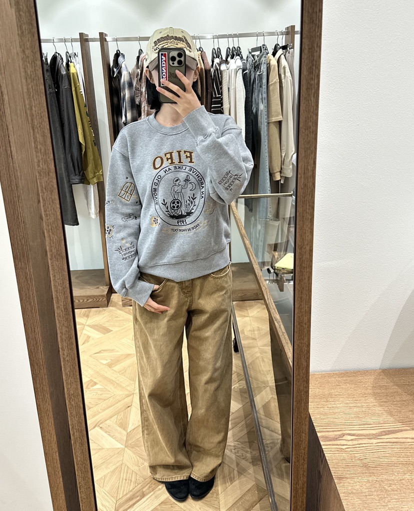 FIFO韓國直郵㊣女士新品職業推薦人氣時尚休閑25秋冬真品衛衣FIFO衛衣