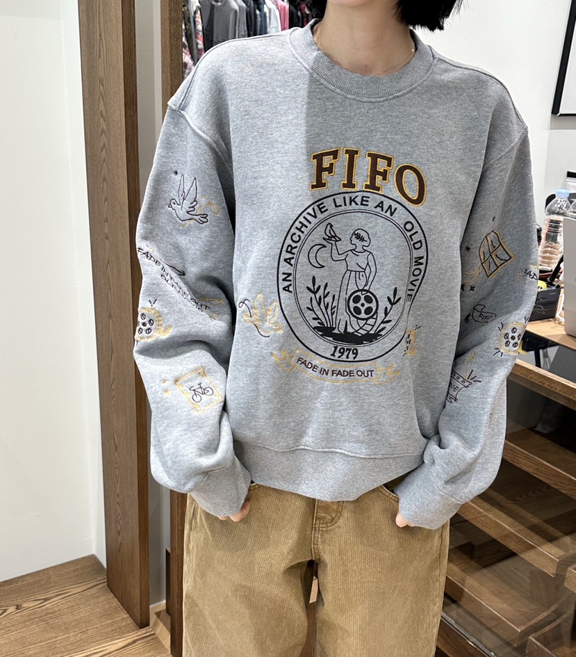 FIFO韓國直郵㊣女士新品職業推薦人氣時尚休閑25秋冬真品衛衣FIFO衛衣圖色1