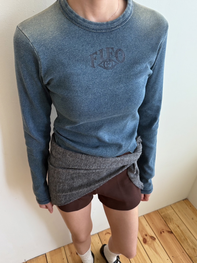 FIFO東大門㊣實拍女士新品時尚真品25秋冬推薦長袖T恤不含項鏈FIFO長袖T恤