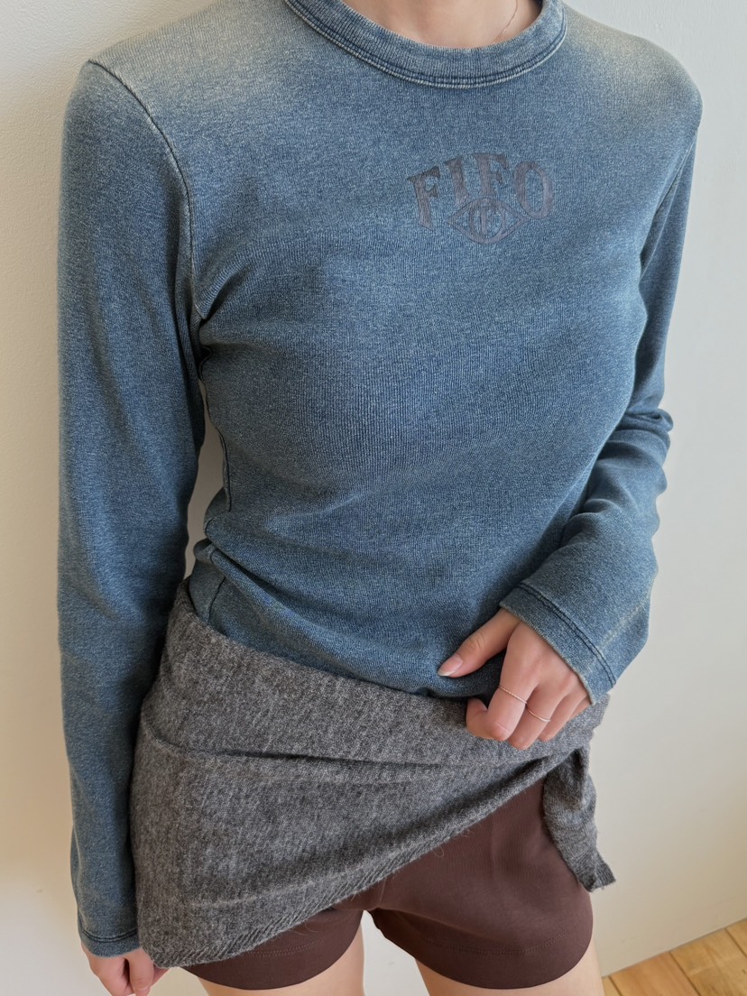 FIFO東大門㊣實拍女士新品時尚真品25秋冬推薦長袖T恤不含項鏈FIFO長袖T恤圖色1