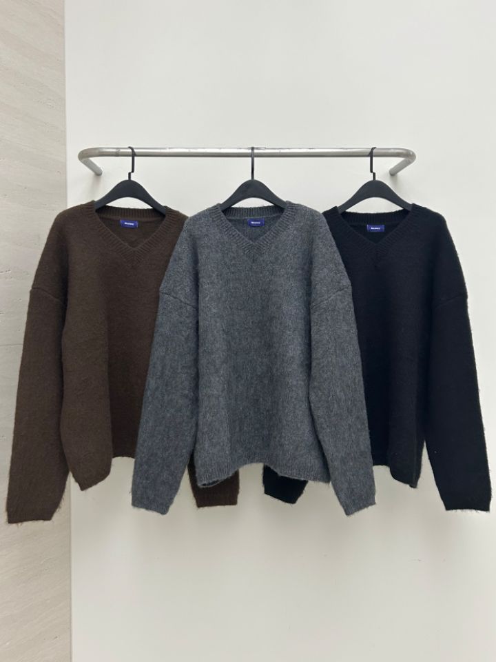 HESTORY韓國代購㊣女士新款熱賣人氣毛衣男女同款V領羊毛寬松HESTORY毛衣