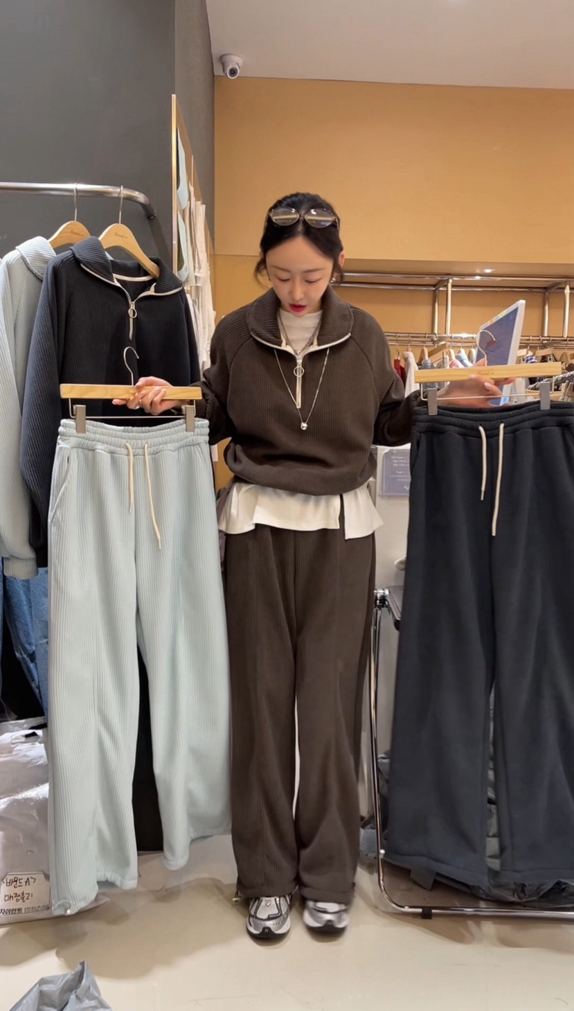 BOUND.A韓國直郵㊣女裝新品時尚職業真品休閑套裝加絨套裝BOUND.A套裝