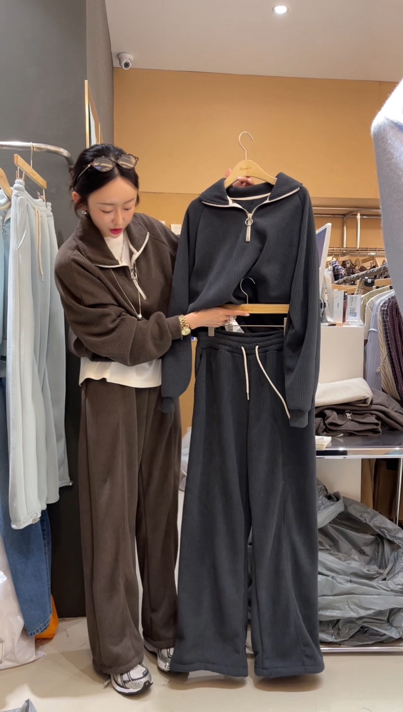 BOUND.A韓國直郵㊣女裝新品時尚職業真品休閑套裝加絨套裝BOUND.A套裝