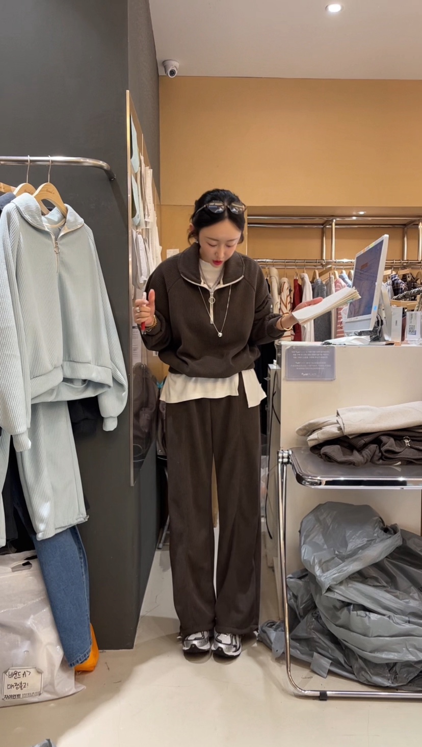 BOUND.A韓國直郵㊣女裝新品時尚職業真品休閑套裝加絨套裝BOUND.A套裝