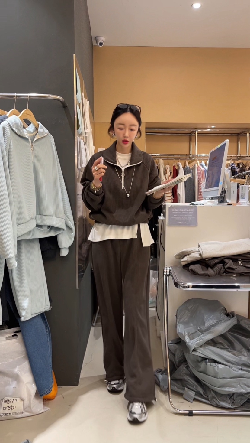 BOUND.A韓國直郵㊣女裝新品時尚職業真品休閑套裝加絨套裝BOUND.A套裝