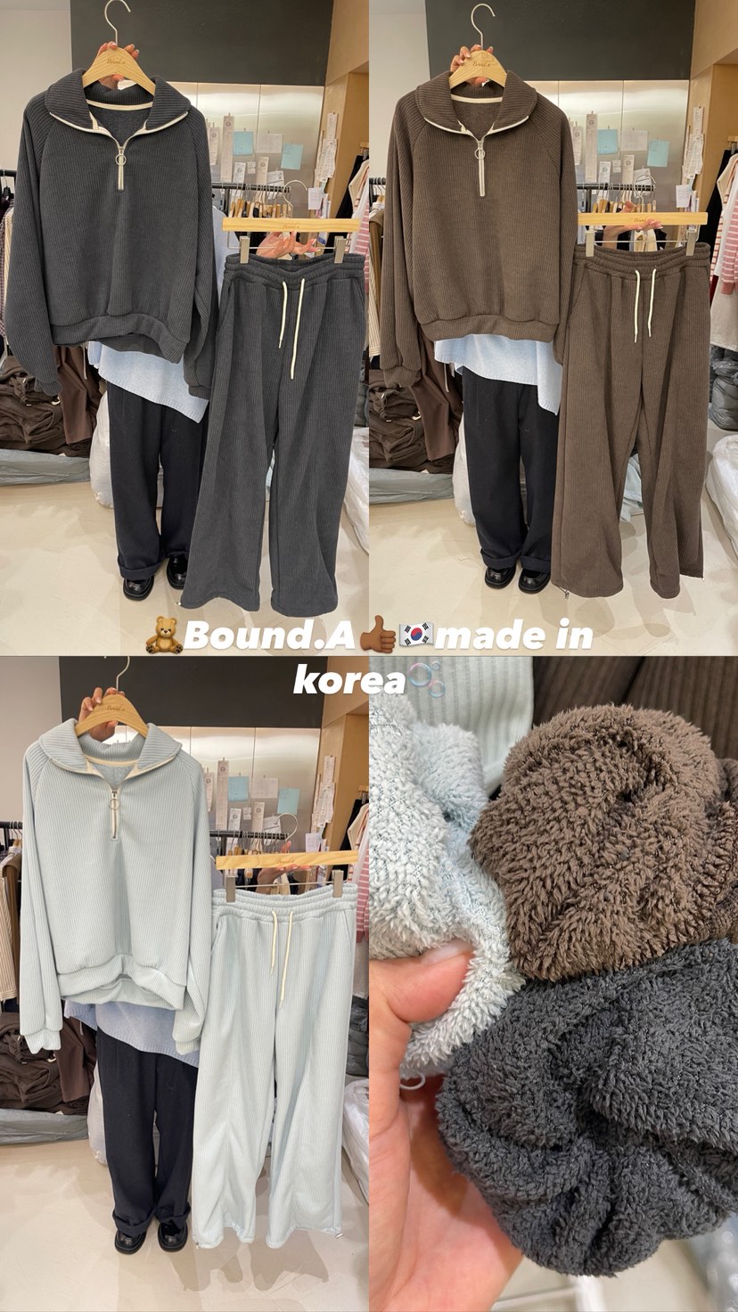 BOUND.A韓國直郵㊣女裝新品時尚職業真品休閑套裝加絨套裝BOUND.A套裝