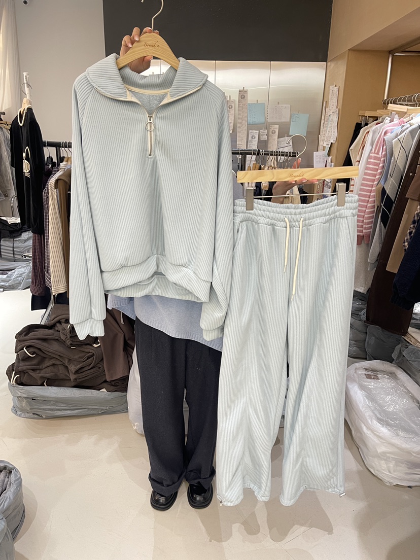 BOUND.A韓國直郵㊣女裝新品時尚職業真品休閑套裝加絨套裝BOUND.A套裝圖色2