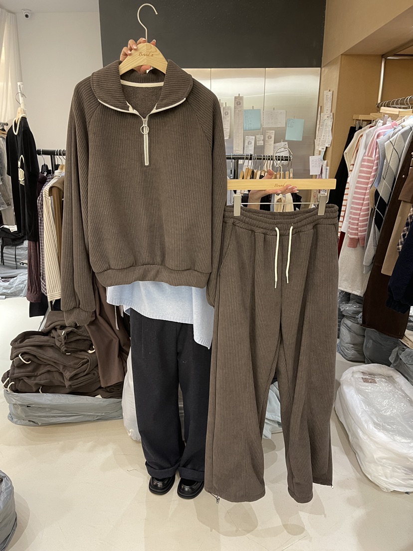 BOUND.A韓國直郵㊣女裝新品時尚職業真品休閑套裝加絨套裝BOUND.A套裝圖色3