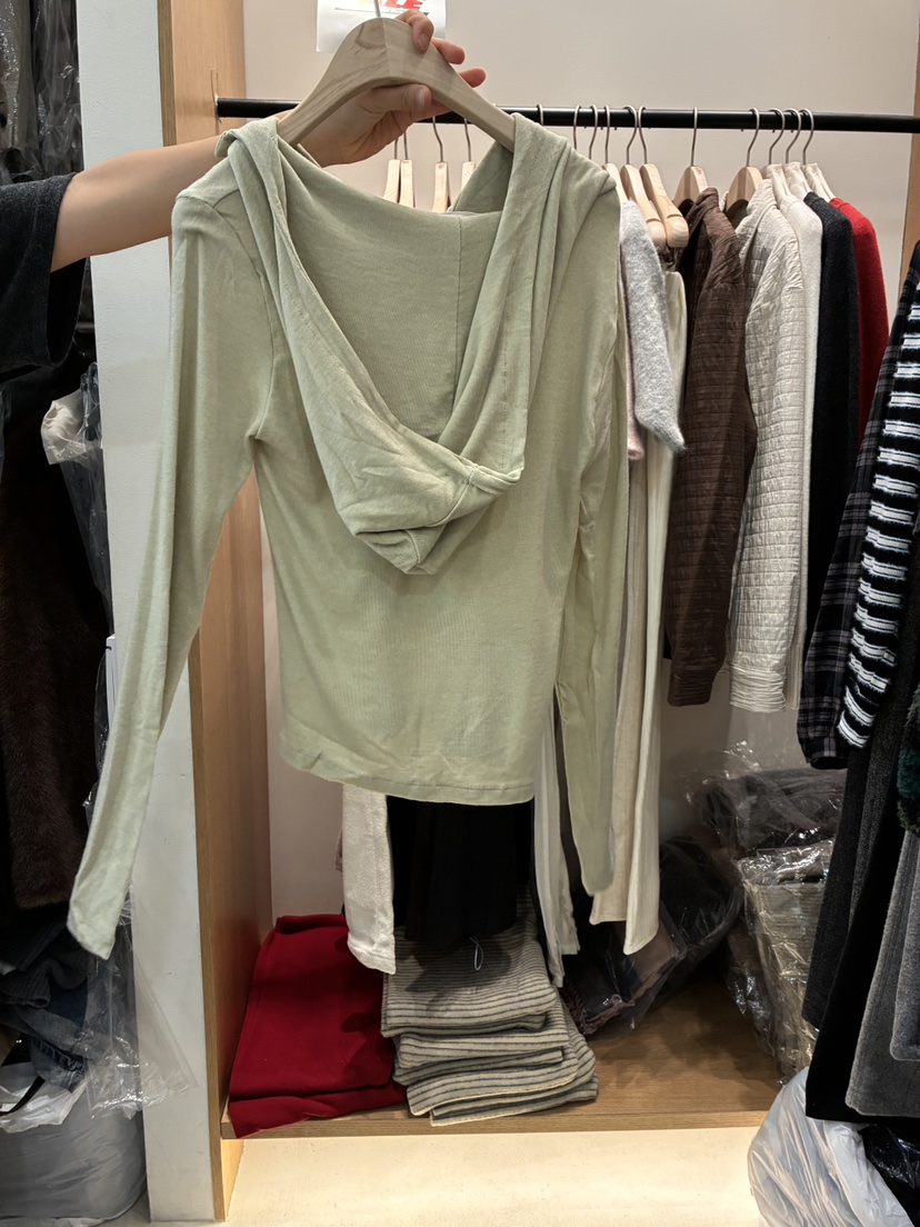 TORRE韓國代購㊣女士新品時尚推薦熱賣職業休閑長袖T恤連帽TORRE長袖T恤