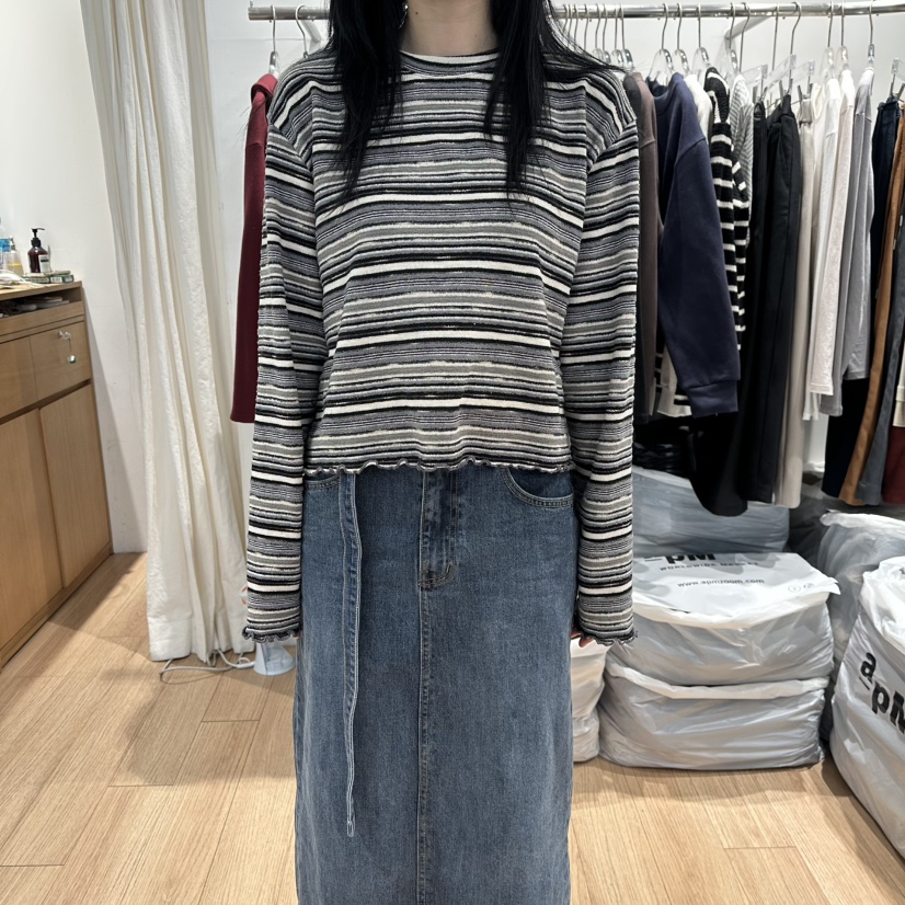 STORIES東大門㊣實拍女裝新款熱賣休閑25秋冬職業推薦長袖T恤STORIES長袖T恤