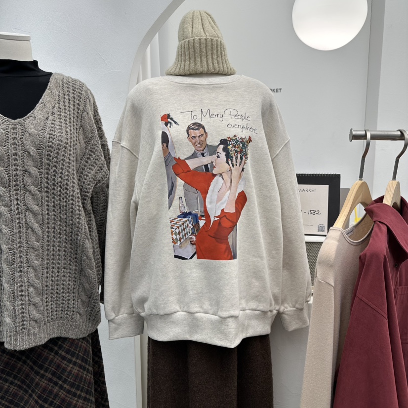 GOLDEN MARKET東大門㊣直郵女裝新款休閑推薦人氣衛衣加絨GOLDEN MARKET衛衣圖色1