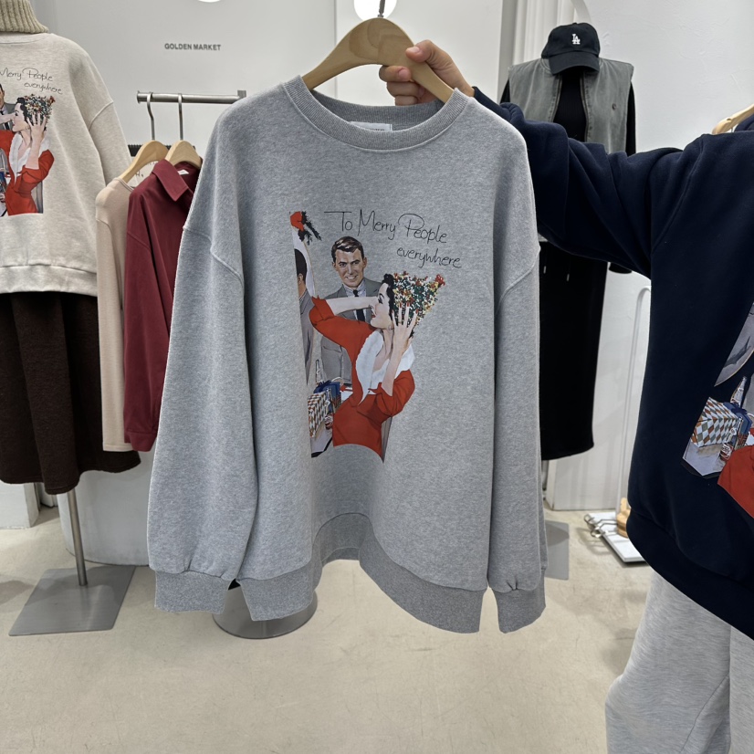 GOLDEN MARKET東大門㊣直郵女裝新款休閑推薦人氣衛衣加絨GOLDEN MARKET衛衣圖色2