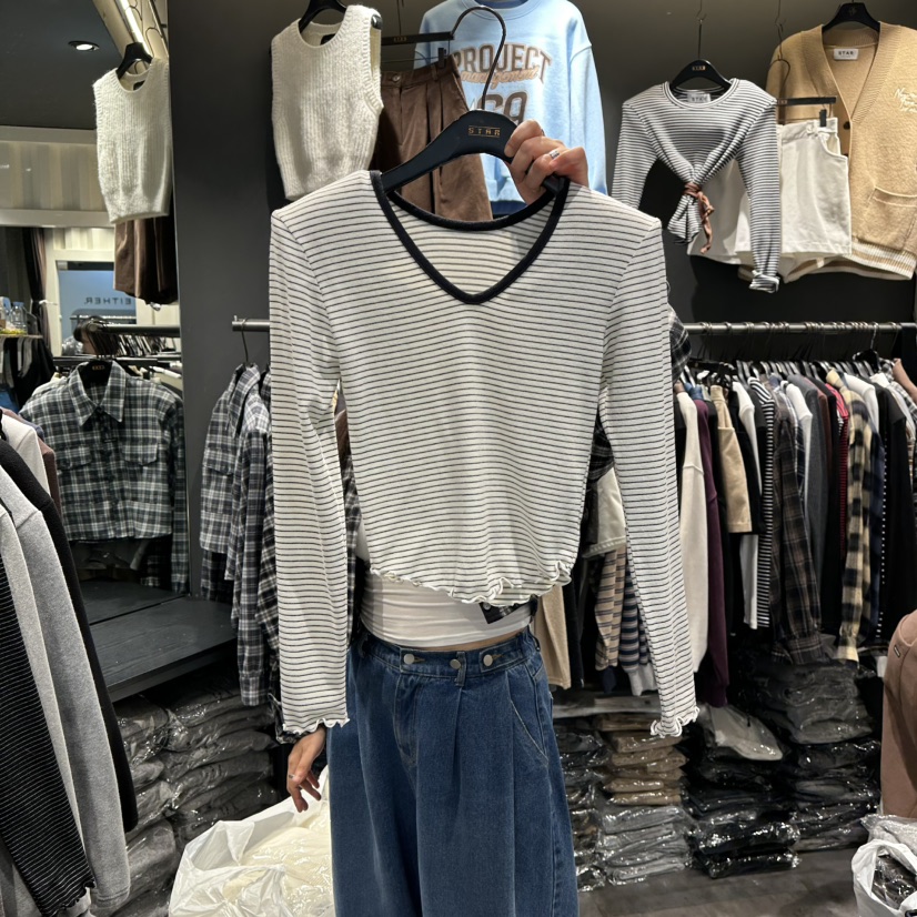 LONE STAR東大門㊣代購女裝新品真品休閑時尚職業長袖T恤絨LONE STAR長袖T恤圖色1