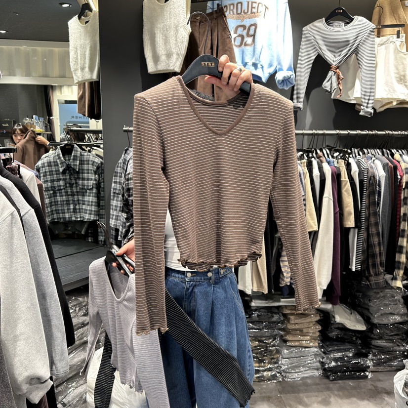 LONE STAR東大門㊣代購女裝新品真品休閑時尚職業長袖T恤絨LONE STAR長袖T恤圖色2