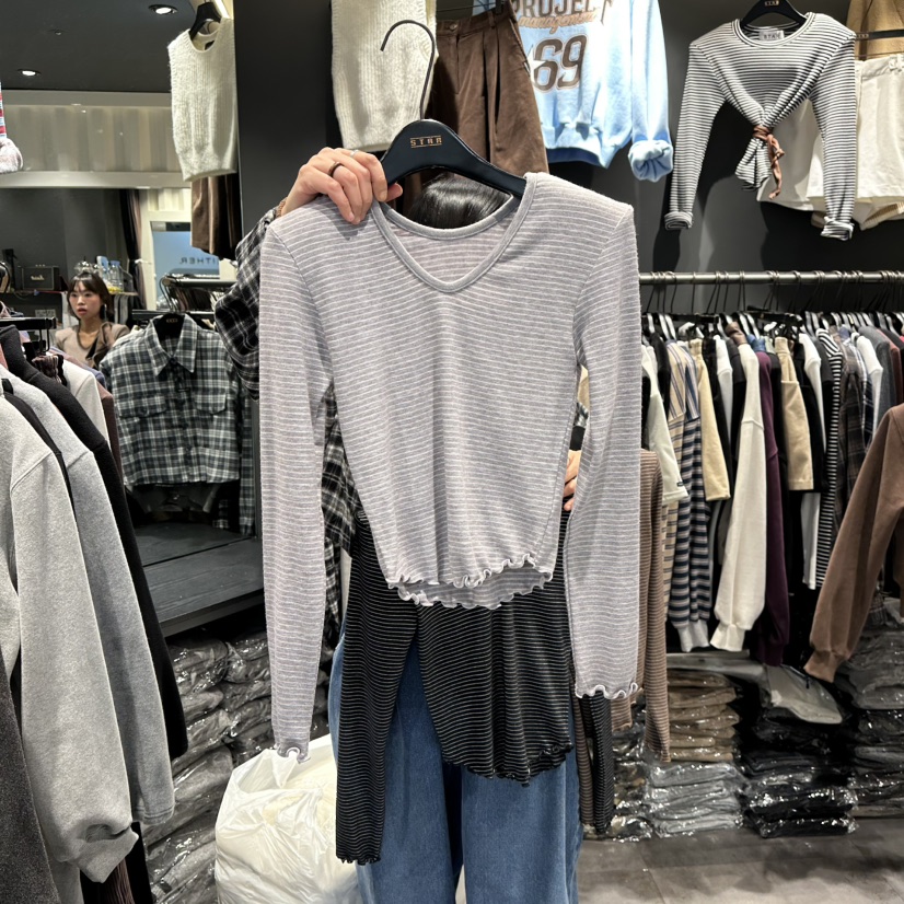 LONE STAR東大門㊣代購女裝新品真品休閑時尚職業長袖T恤絨LONE STAR長袖T恤圖色3