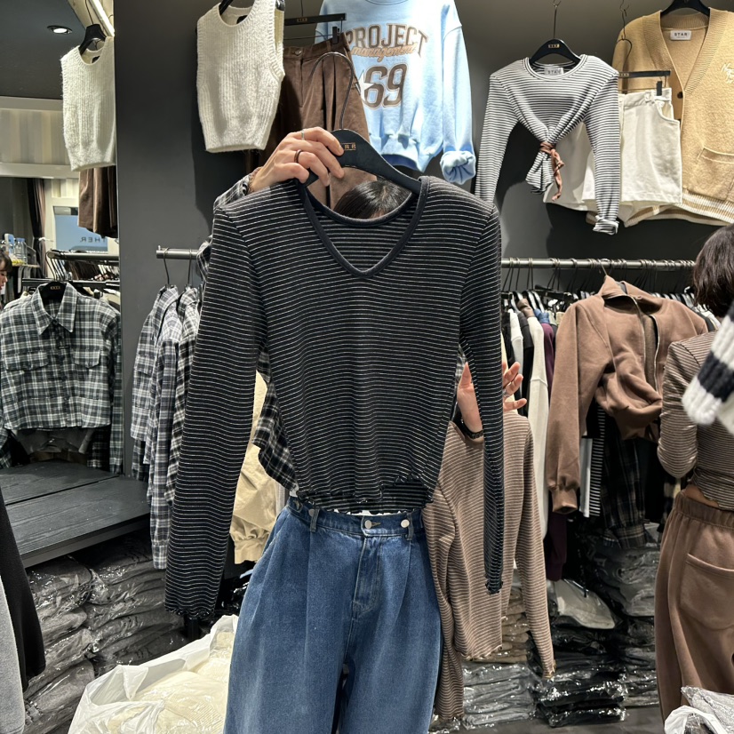 LONE STAR東大門㊣代購女裝新品真品休閑時尚職業長袖T恤絨LONE STAR長袖T恤圖色4