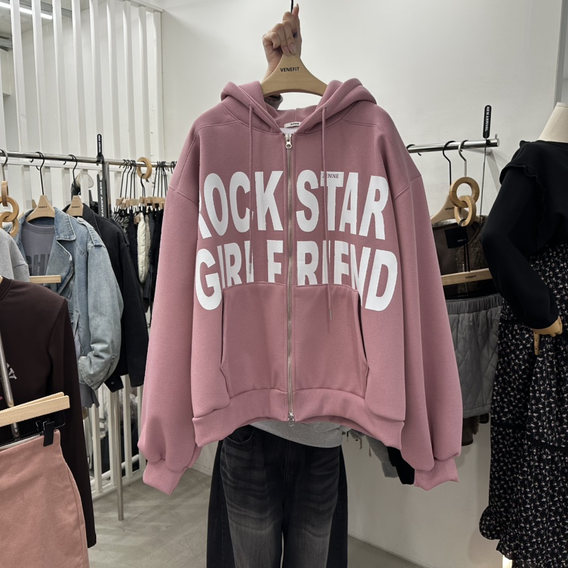 VENEFIT韓國代購㊣女裝新款職業人氣真品推薦休閑25秋冬夾克拉鏈VENEFIT/JENNIE夾克圖色1