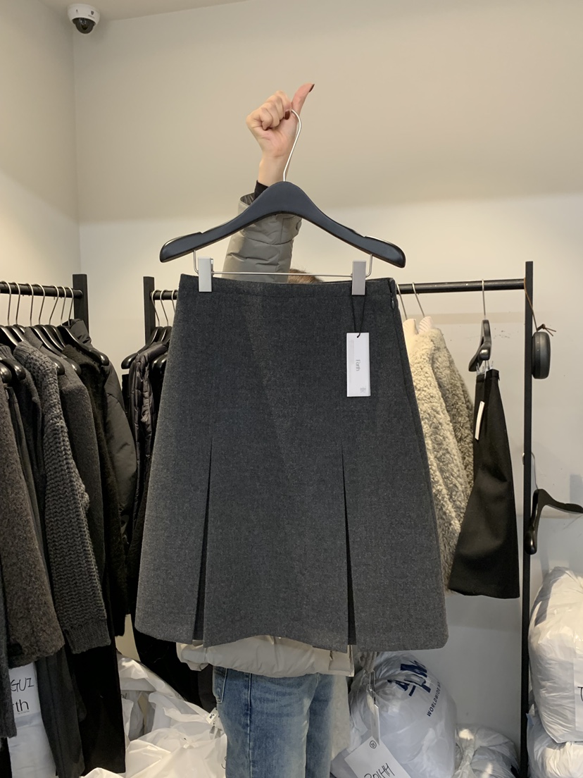 FORTH韓國代購㊣女裝新款推薦職業真品休閑25秋冬半身裙中短裙FORTH半身裙/中短裙圖色1墨色