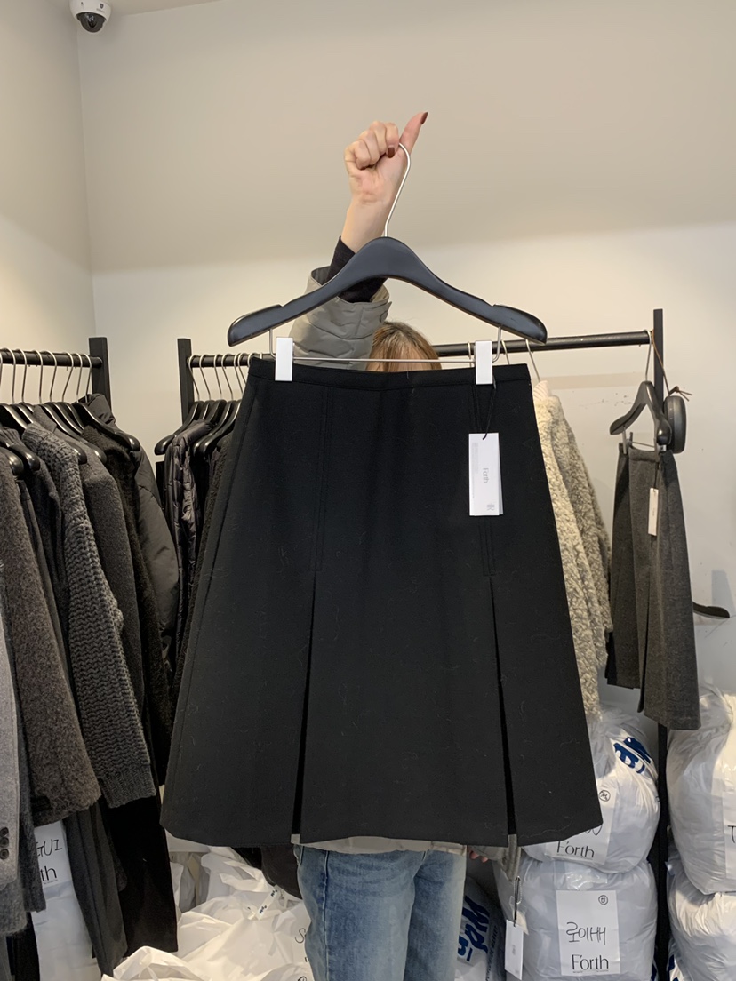 FORTH韓國代購㊣女裝新款推薦職業真品休閑25秋冬半身裙中短裙FORTH半身裙/中短裙圖色2黑色