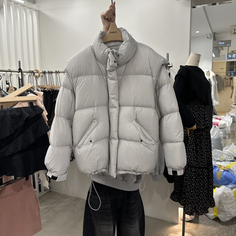 VENEFIT東大門㊣實拍女士新品真品時尚職業短款羽絨服可拆卸VENEFIT/JENNIE短款羽絨服圖色1