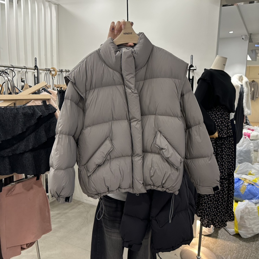 VENEFIT東大門㊣實拍女士新品真品時尚職業短款羽絨服可拆卸VENEFIT/JENNIE短款羽絨服圖色2