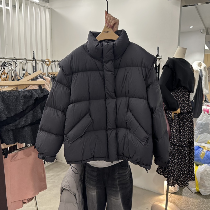 VENEFIT東大門㊣實拍女士新品真品時尚職業短款羽絨服可拆卸VENEFIT/JENNIE短款羽絨服圖色3
