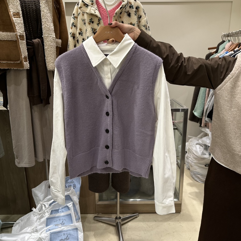 MELO東大門㊣代購女裝新款休閑時尚人氣熱賣襯衫蕾絲衫假兩件MELO襯衫/蕾絲衫圖色1