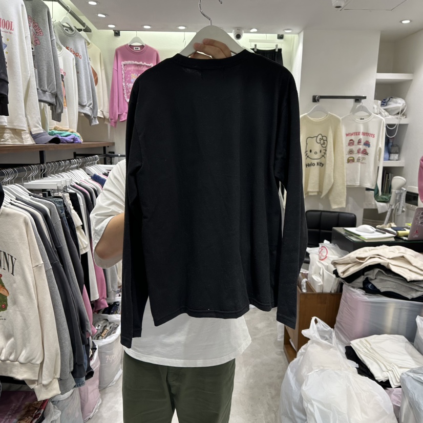 EVE韓國代購㊣女士新品25秋冬時尚人氣職業真品推薦長袖T恤EVE長袖T恤