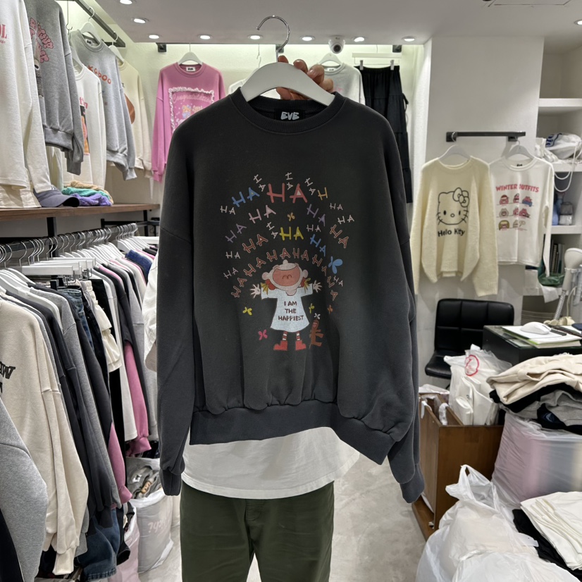 EVE東大門㊣代購女裝新款熱賣人氣休閑推薦職業時尚衛衣加絨EVE衛衣圖色3