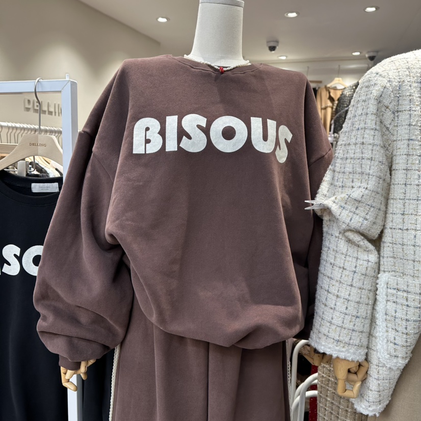 DELLING韓國直郵㊣女士新款職業人氣休閑真品推薦熱賣衛衣加絨DELLING衛衣圖色2