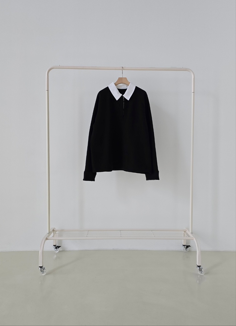 J SHOP東大門㊣代購女裝新款真品25秋冬時尚熱賣衛衣假兩件J_SHOP衛衣圖色2黑色