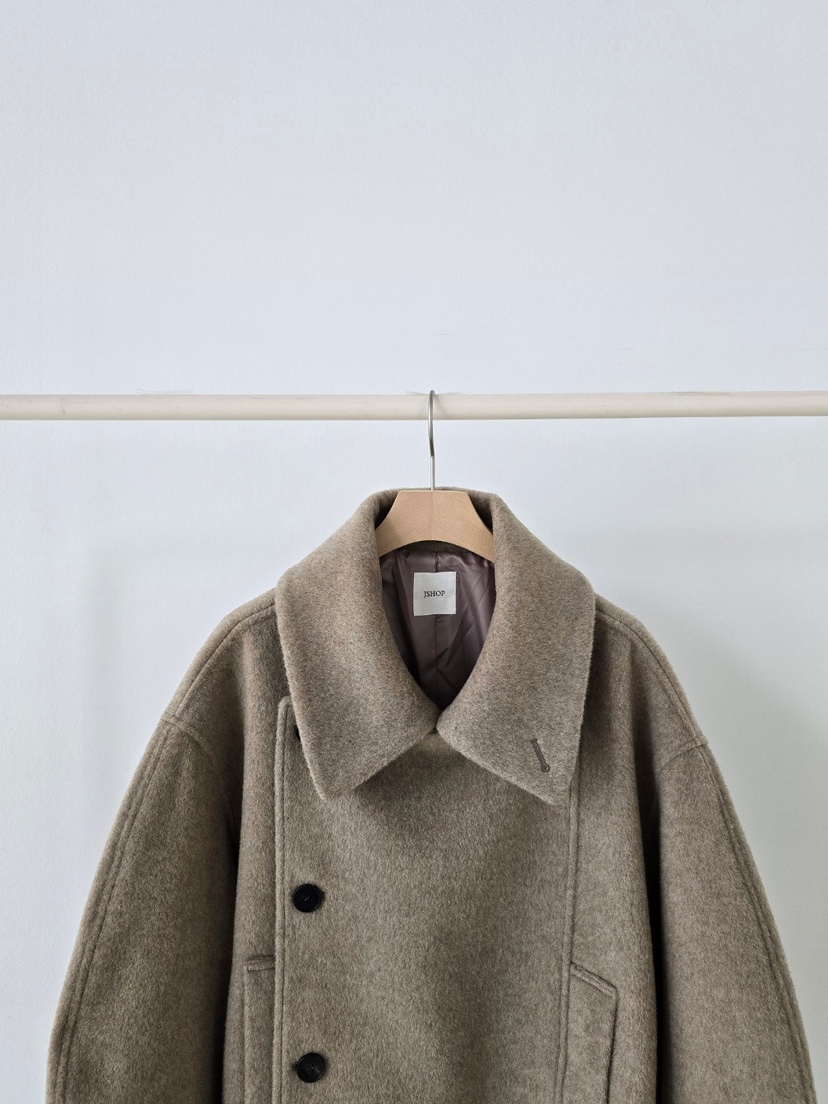 J SHOP韓國直郵㊣女士新品時尚真品人氣休閑短款大衣含腰帶J_SHOP短款大衣