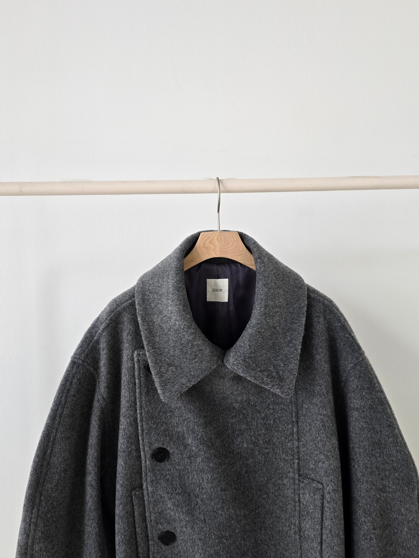 J SHOP韓國直郵㊣女士新品時尚真品人氣休閑短款大衣含腰帶J_SHOP短款大衣