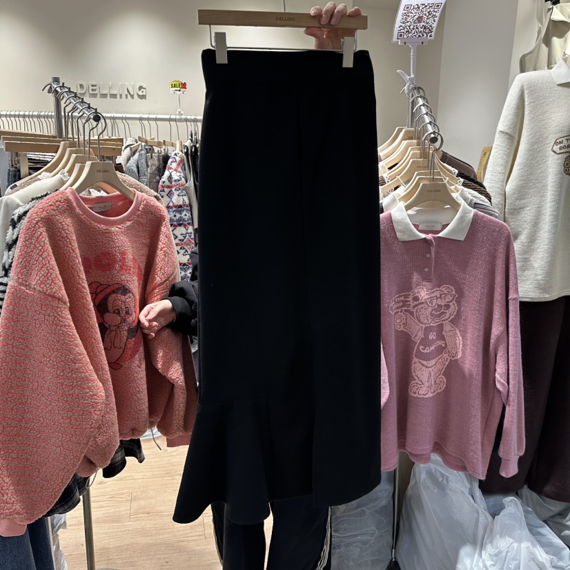DELLING東大門㊣代購女裝新品職業25秋冬熱賣人氣休閑真品長裙DELLING長裙圖色2