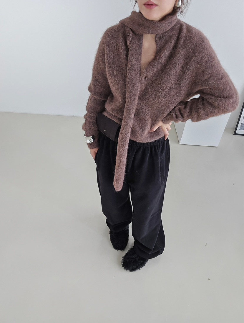 J SHOP東大門㊣代購女士新品25秋冬職業推薦針織衫含圍巾開衫J_SHOP針織衫