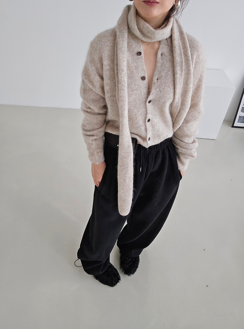 J SHOP東大門㊣代購女士新品25秋冬職業推薦針織衫含圍巾開衫J_SHOP針織衫