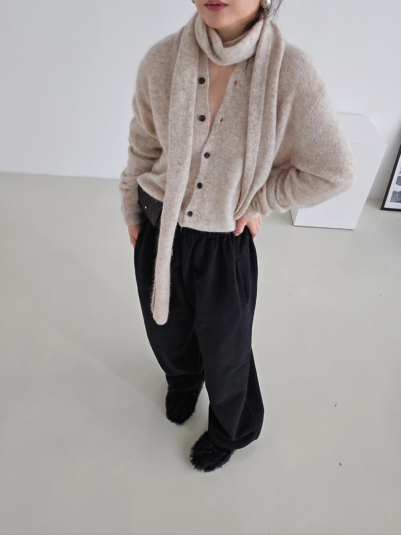 J SHOP東大門㊣代購女士新品25秋冬職業推薦針織衫含圍巾開衫J_SHOP針織衫